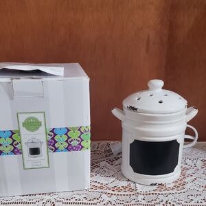 Scentsy White Ceramic Canister with Chalkboard Label